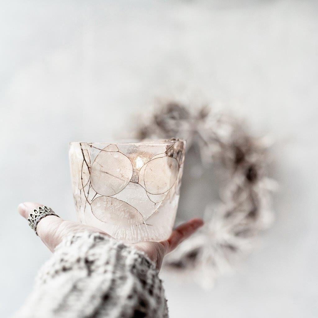 Eislicht mit Silberblatt